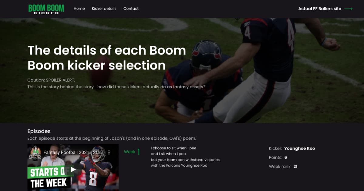 Boom Boom Kicker Kicker Details 2021